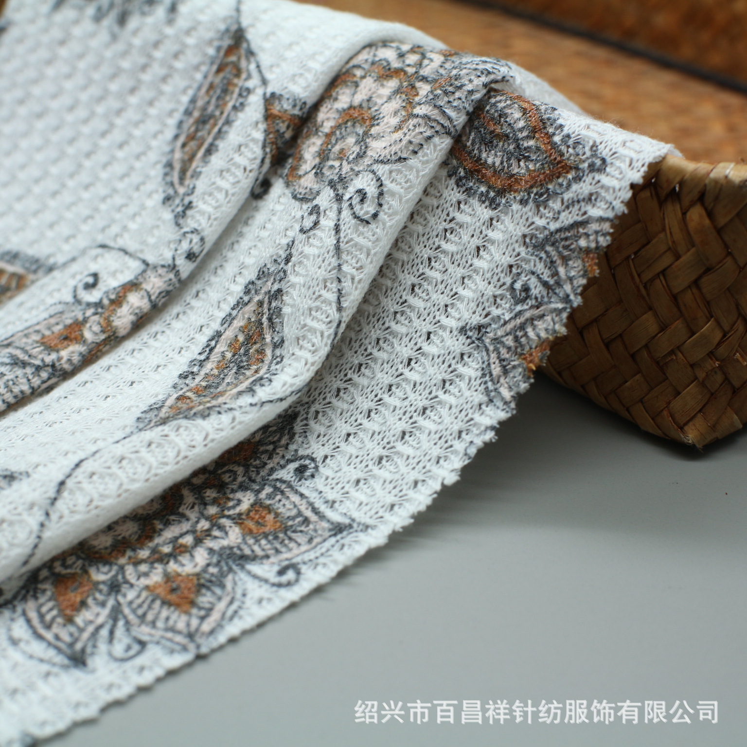 180g粗针印花华夫格